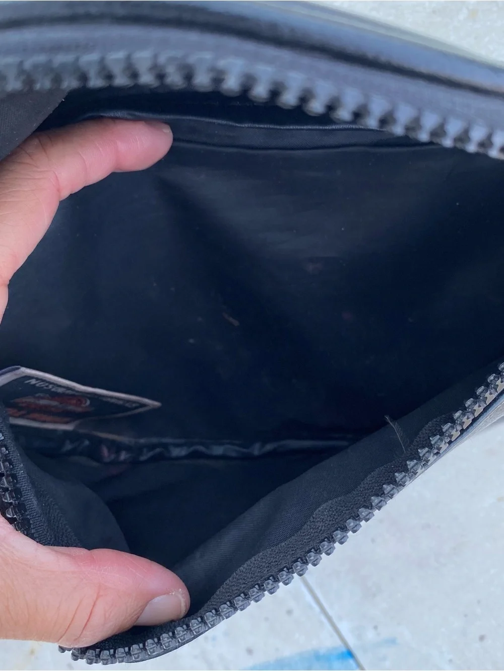Black Harley Davidson Fanny Pack Zip Pouch Adjustable Waist Shield Wings